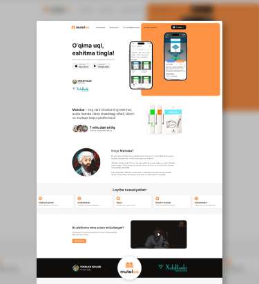Mutolaa - Landing for Mutolaa app